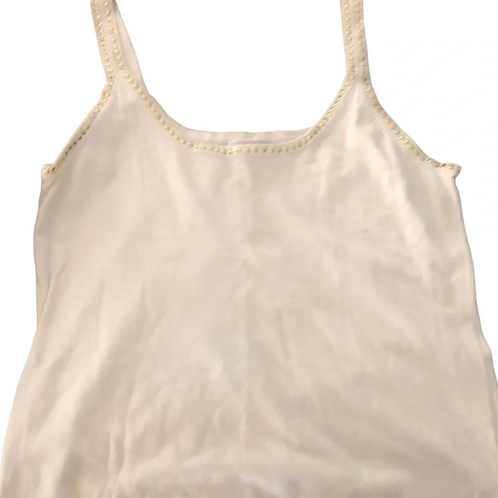 Micheal Kors  XL Ivory knit top sleeveless top Gold Studded super soft